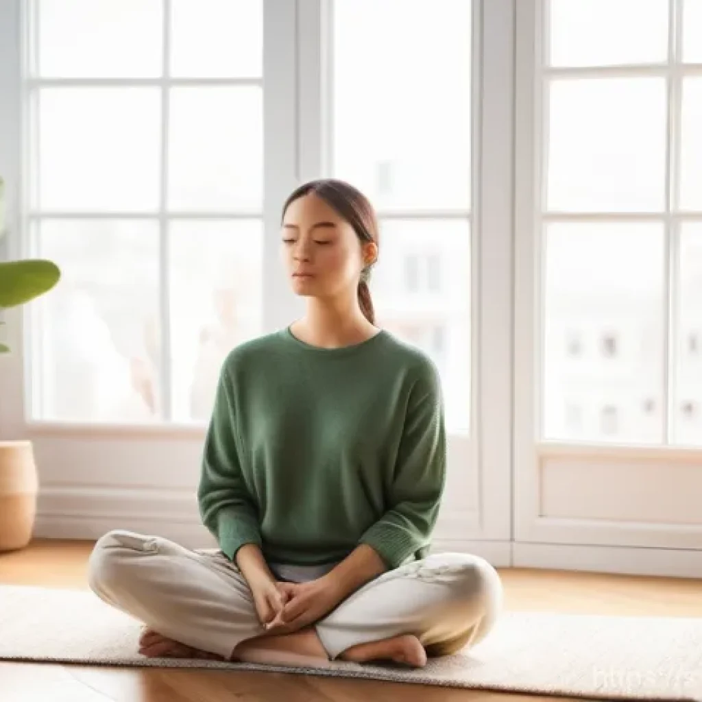 자기 위로 능력 향상을 위한 단기 목표 설정 - **Prompt 1: Mindful Morning Serenity**
"A person of ambiguous gender, comfortably dressed in a s...