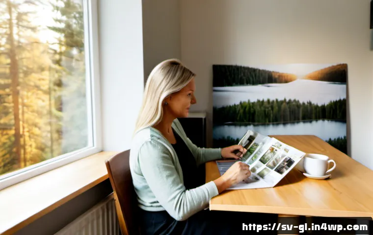 자기 위로 능력 개발을 위한 목표 시각화 - Photorealistic Swedish woman in her early 40s sitting calmly at a bright Scandinavian home office de...
